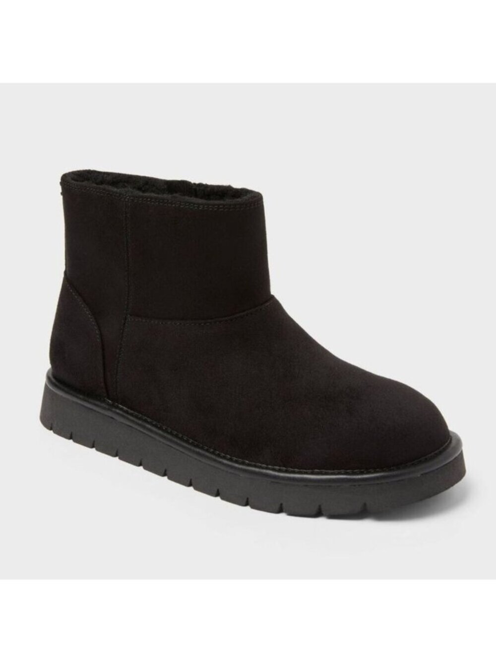 Universal Thread Womens Ankle May Boots Black Faux Fur Lined Memory Foam Size 7